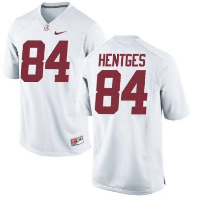 Men's Alabama Crimson Tide #84 Hale Hentges White Replica NCAA College Football Jersey 2403JCEY5